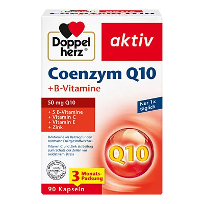 Doppelherz Coenzima Q10 + Vitamine B 90 capsule – energie maximă & inimă sănătoasă