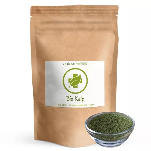 Bio Kelp Pulbere 150g – alga marina sursă naturală de iod pentru tiroidă și metabolism made in germani
