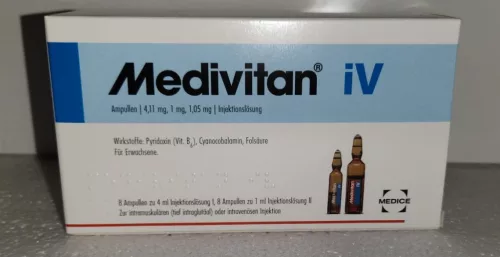 Medivitan® iV 8+8 fiole – soluție injectabilă cu vitamina B6, B12 și acid folic