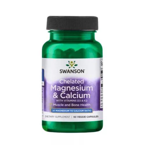 Swanson Magneziu și Calciu chelat + D3 K2 – Sănătate