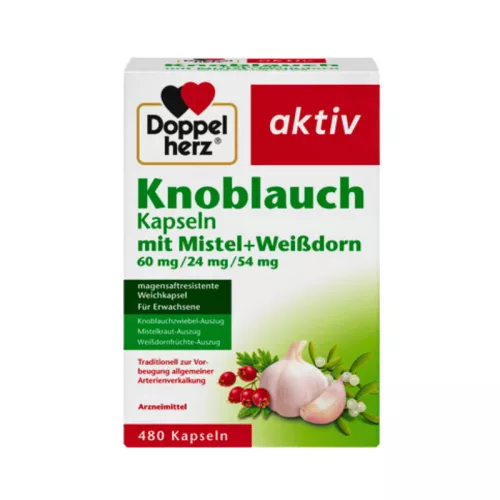Capsule usturoi+vâsc+păducel Doppelherz 480 capsule – Energie